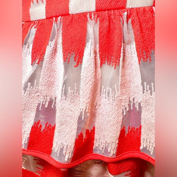 BCBG MaxAzria Emalyn Peplum Mini Dress, Red (Poppy) and Pink, Size 2 - Picture 5 of 5